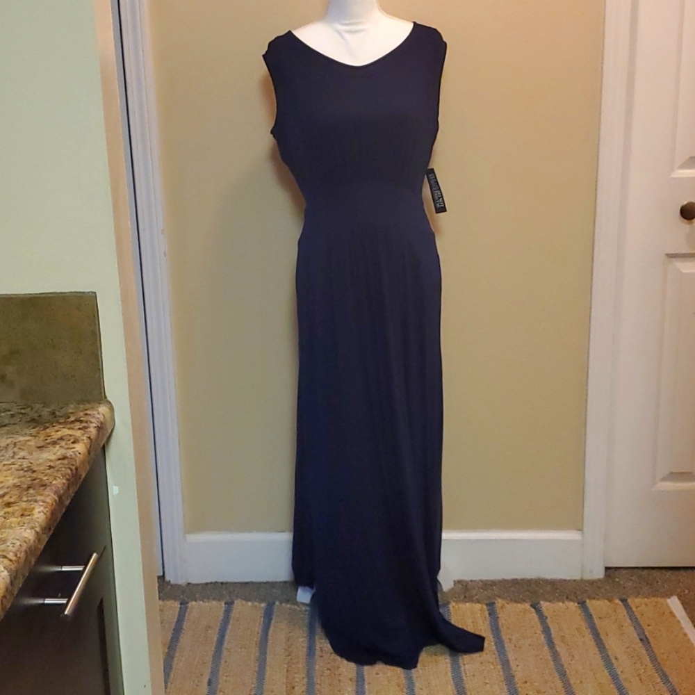 NWT New York & Company Navy Sleeveless Maxi Dress Size Large